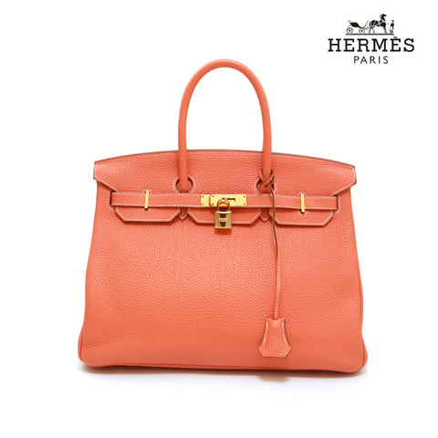 エルメス HERMES バーキン35 G金具 ハンドバッグ □O刻印 2011年 トゴ ローズリップスティック P13764