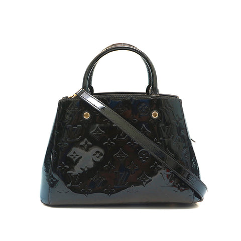 Montaigne vintage leather handbag Louis Vuitton Black in Leather