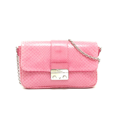 Christian Dior CHRISTIAN DIOR Logo Exotic Leather Shoulder Bag Pink P1 –  NUIR VINTAGE