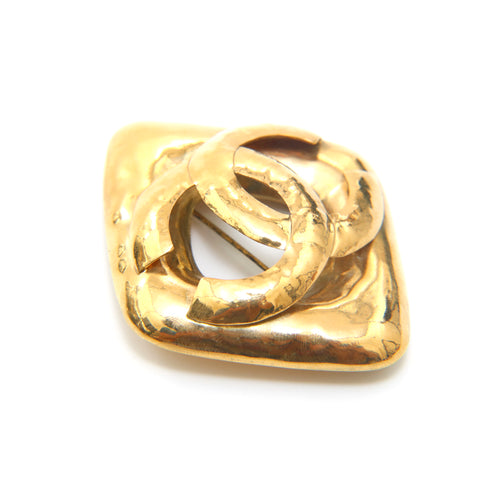 Chanel Chanel Vintage CC Gold Quilted Large Pin/Brooch