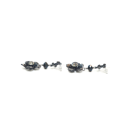 Chanel Chanel Coco Mark Rine Stone Piercing Black P13842