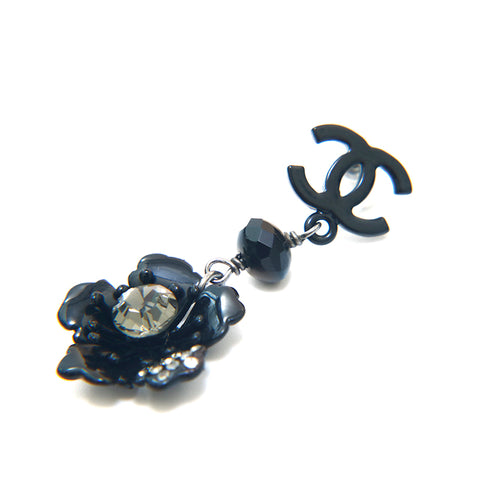 Chanel Chanel Coco Mark Rine Stone Piercing Black P13842