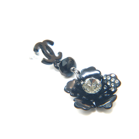 Chanel Chanel Coco Mark Rine Stone Piercing Black P13842