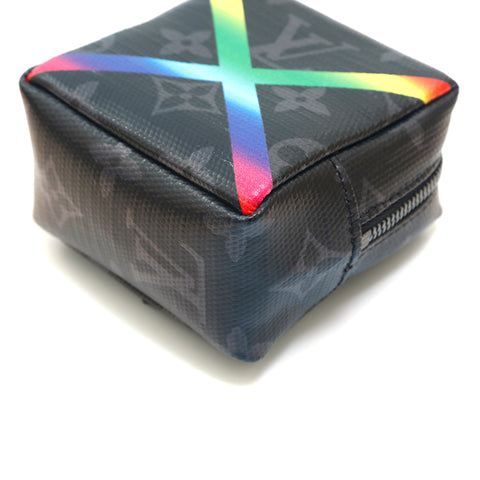 Louis Vuitton Box Pouch Bag Charm Monogram Eclipse Rainbow