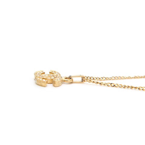 Chanel CHANEL Coco Mark Rine Stone Necklace Gold P13856 – NUIR VINTAGE