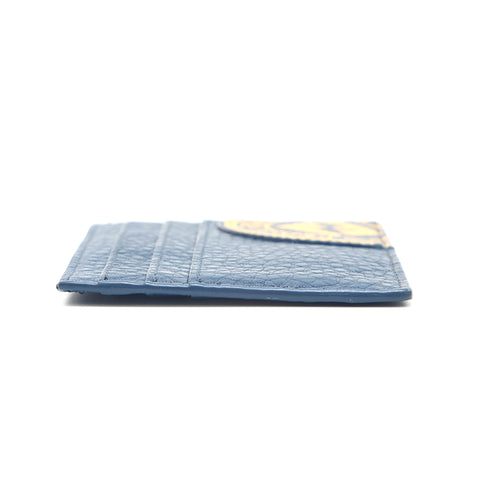 Fendi FENDI Pass Case Leather Card Case Navy P13860
