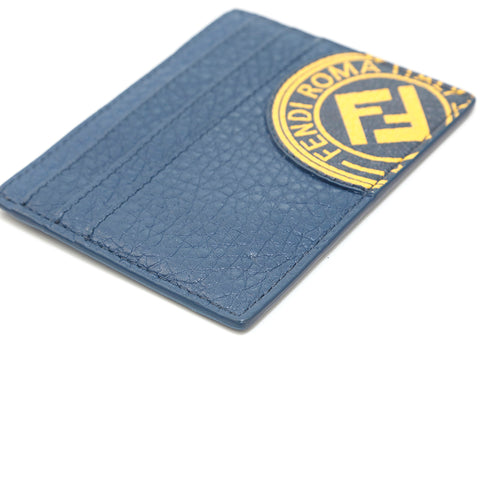 Fendi Fendi Pass Case en cuir carte de carte Navy P13860