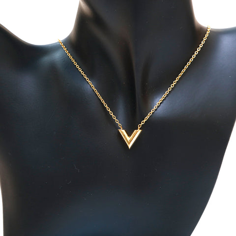 Louis Vuitton Essential V Necklace Gold Hardware