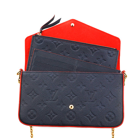 Louis Vuitton Pochette Felicy Monogram Amplant Wallet Chain Black