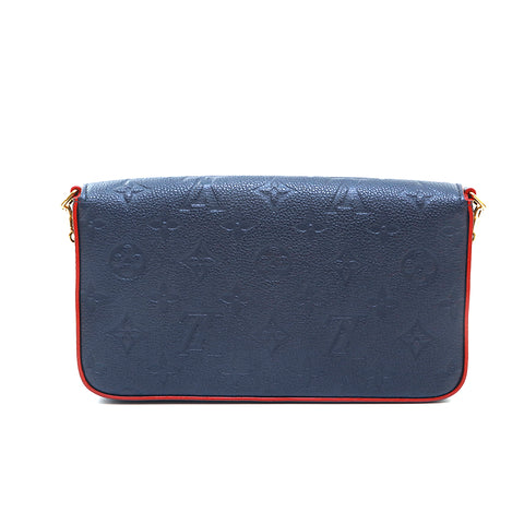 louis vuitton blue and red purse