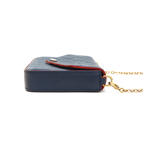 Louis Vuitton Pochette Felicy Monogram Amplant Shoulder Bag Navy