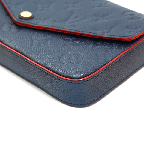 Louis Vuitton Navy & Red Empreinte Leather Monogram Pochette