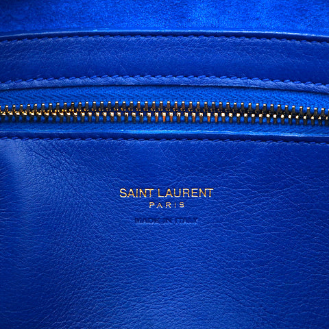 Eva Saint Laurent Yves Saint Laurent geschnitten 2way Hand Umhängetasche Leder Blau P13865