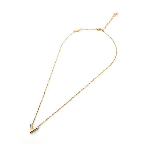 Louis Vuitton LOUIS VUITTON Essential V necklace M63197 Gold P13880