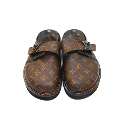 Louis Vuitton Men Black Leather Lv Easy Easy Mule Exclusive Sandal