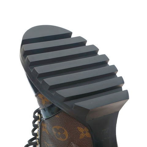 路易·威登（Louis Vuitton）会标星踝靴靴棕色X黑色P13901