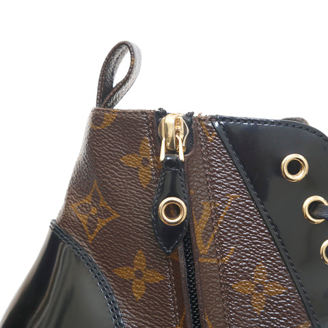 Louis Vuitton Black/Brown Patent Leather and Monogram Canvas Star