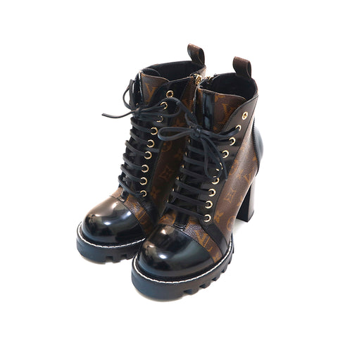 Louis Vuitton Louis Vuitton Monogramm Star Trail -Knöchelstiefel Stiefel braun x Schwarz P13901