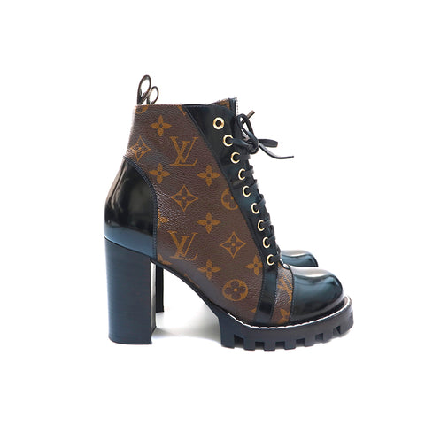 Louis Vuitton Monogram Star Boots Boots Boots Brown X Black P13901