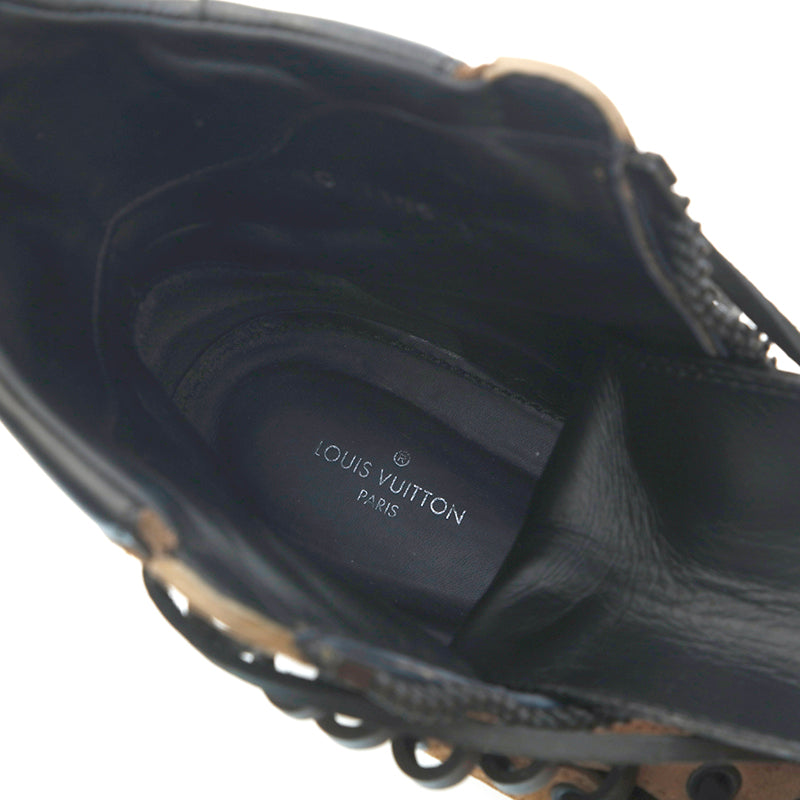 Louis Vuitton Monogram Lawye Line Suede Ankle Boots Brown x Black P139 –  NUIR VINTAGE