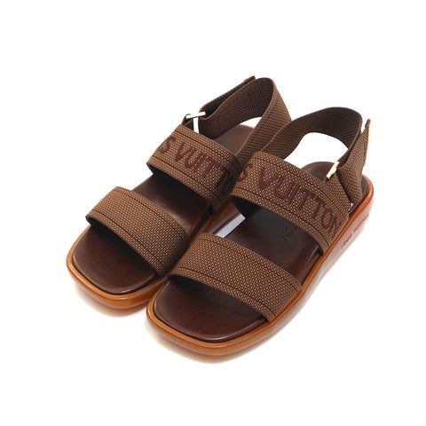 Louis Vuitton Louis Vuitton Back Strap Logo Sandal Brown P13903 – NUIR  VINTAGE