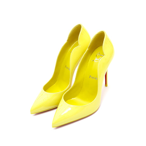 Christian Louboutin Emaille High Heels Pumpen gelb x Rot P13904