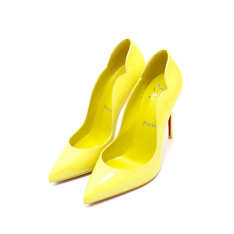 Christian Lubutan Christian Louboutin Email High Heal Pompes jaune x rouge P13904