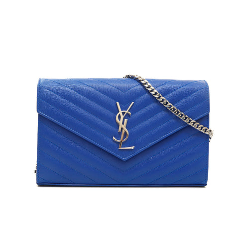 Saint Laurent 'envelope Large' Shoulder Bag in Blue