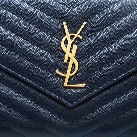 Eve Saint Laurent Yves Saint Laurent V Stitch Logo Clutch Bag Chain Wa –  NUIR VINTAGE