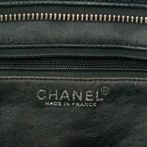 Chanel Chanel Cabia Skin Dekakoko Nachdrucktuch Medaillion Handtasche Tasche Schwarz P13914