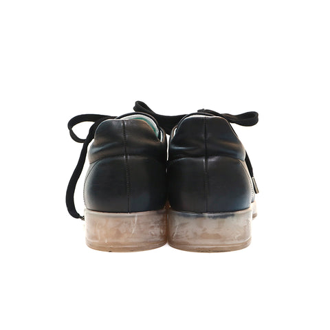 香奈儿香奈儿可可标记透明鞋底运动鞋皮革黑色P13928