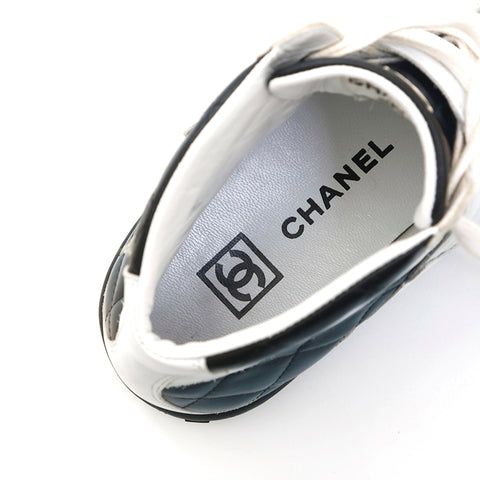 Chanel CHANEL Sports Line Matrasse High Cut Sneakers Black X White P13930