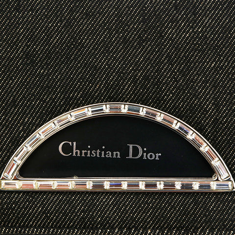 クリスチャンディオール Christian Dior デニム マリスパール ショルダー ハンドバッグ ブラック P13935