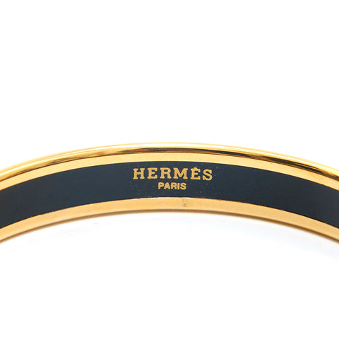 エルメス HERMES エマイユPM バングル ゴールド×ブラック P13939