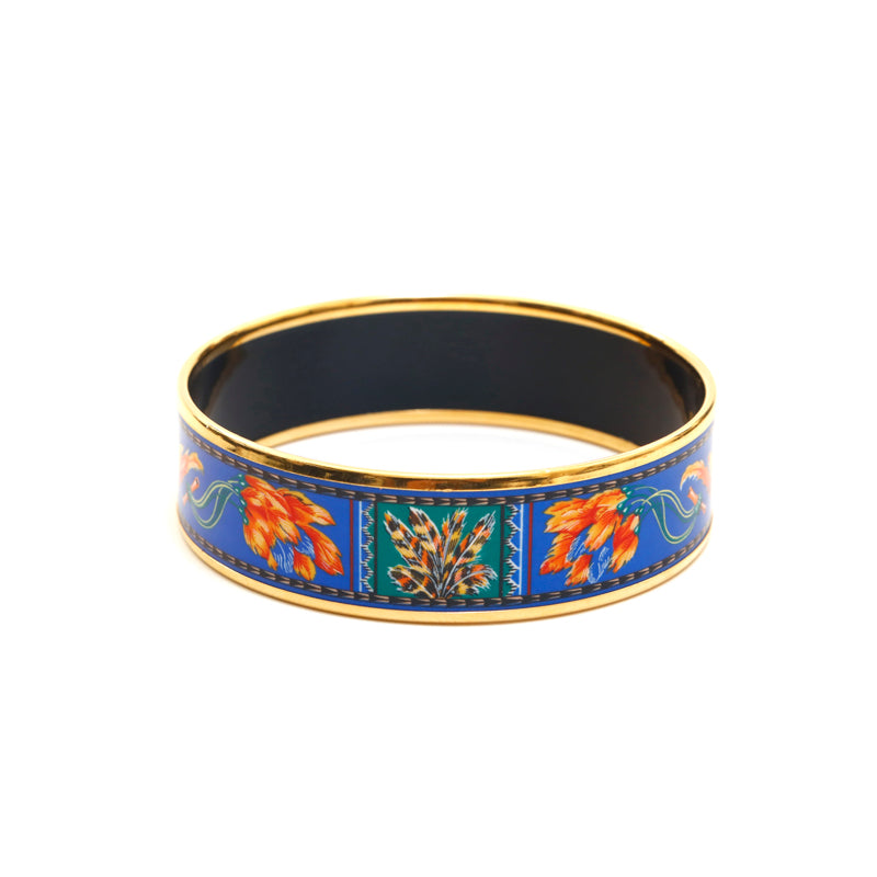 Hermes HERMES Emaille GM Bangle Gold x Blue P13947 – NUIR VINTAGE