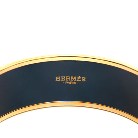 Hermes Hermes Emaille GM Bangle Gold X White P13948