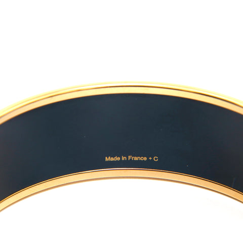 Hermes Hermes Emaille GM Bangle Gold X White P13948