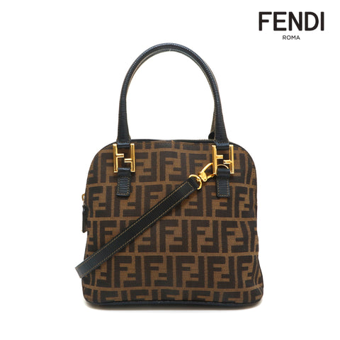 フェンディ FENDI ズッカ ショルダー ハンドバッグ ブラウン系 P13949