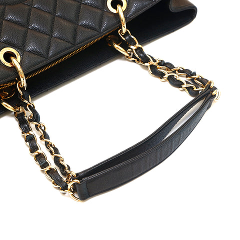 Chanel CHANEL Caviar Skin Matrasse Chain Tote Bag Black P13957