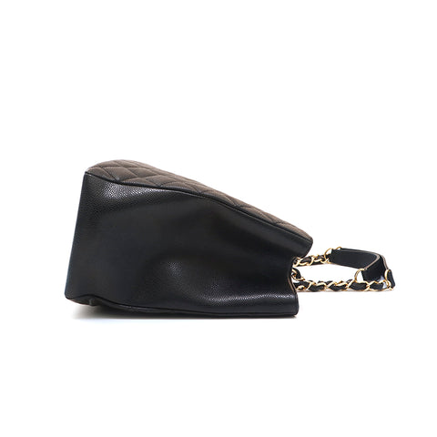 Chanel CHANEL Caviar Skin Matrasse Chain Tote Bag Black P13957