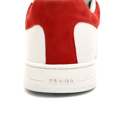 Prada Prada en cuir baskets blanc x rouge p13969