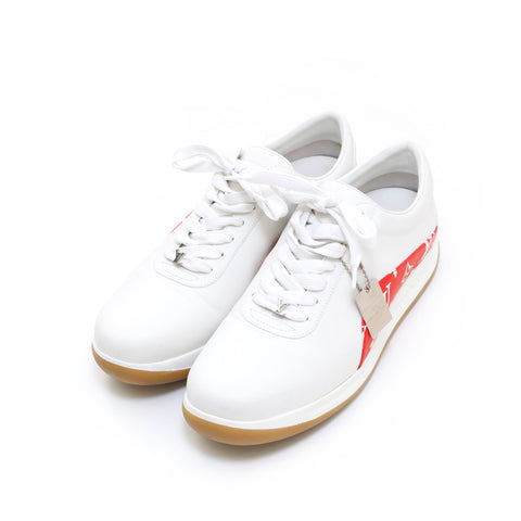Louis Vuitton Supreme 17aw Monogramm Sneaker CL0147 Leder Weiß X Red P13970