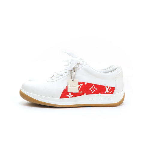 Louis Vuitton x Supreme 17 Year Leather Sneakers 61/2 Men's Red x  White CL0147