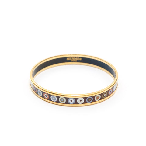 爱马仕爱马仕Emaille PM手镯金X棕色P13978