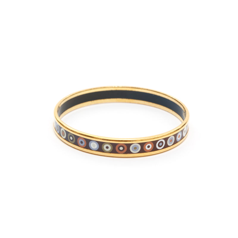 ✨HERMES✨エルメス✨エマイユPM✨ゴールド✨HERMESロゴ✨バングル✨ エルメス HERMES エマイユPM バングル ゴールド×ブラウン P13978