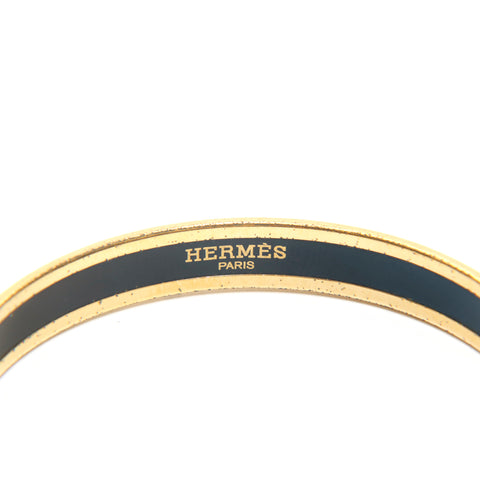 Hermes Hermes Emaille PM Bangle Gold x Brown P13978