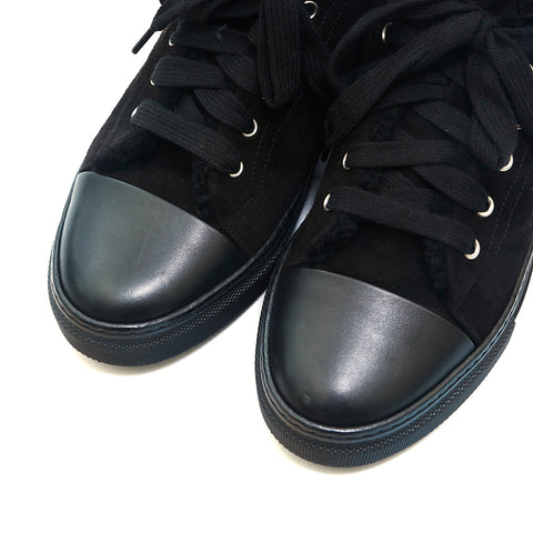 Hermes HERMES Suede Bore High Cut Sneakers Black P13982