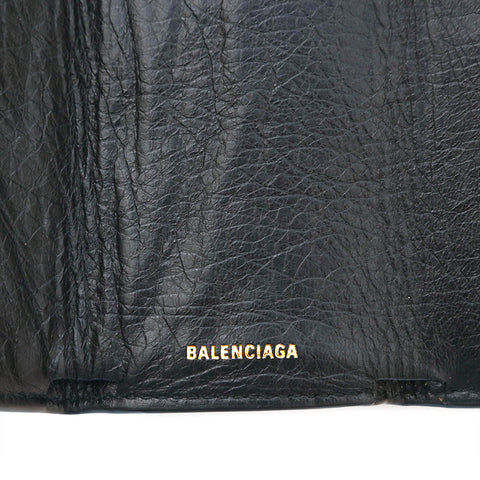 バレンシアガ BALENCIAGA グラフィティ ペーパー ミニウォレット 三つ折り財布 ブラック P13985