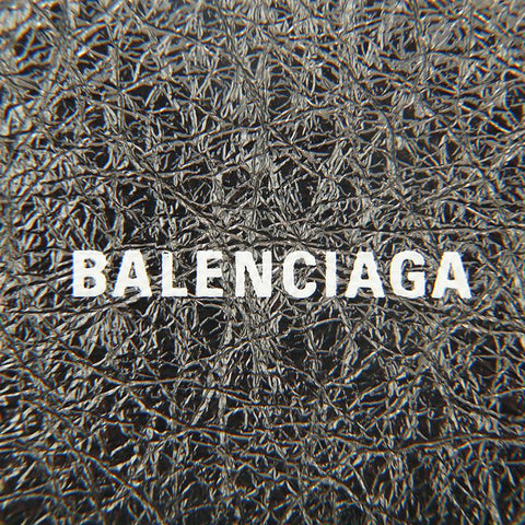 Balenciaga Logo Lederkartenkoffer Münzkoffer Schwarz P13996