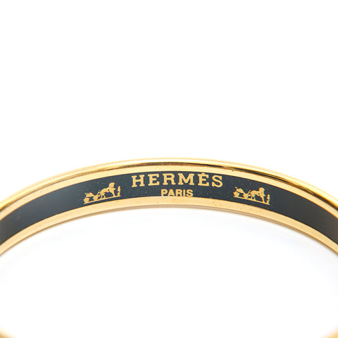 エルメス HERMES エマイユPM バングル ゴールド×ブラック WS2374